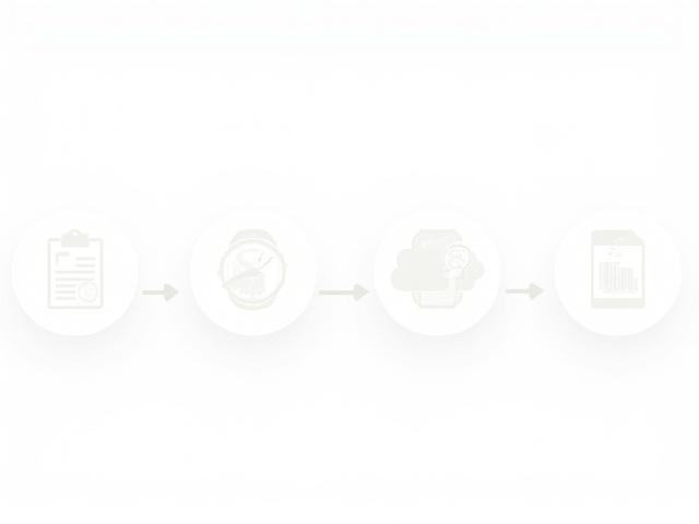 A visual representation of the four-step assessment process, showing icons for questionnaires, journaling, wearable sync, and data analysis.